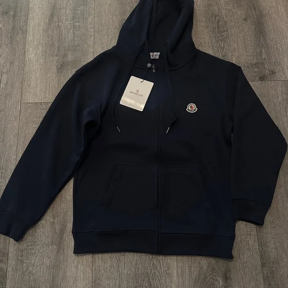Moncler Kids Dark Blue Zip-Up Hoodie